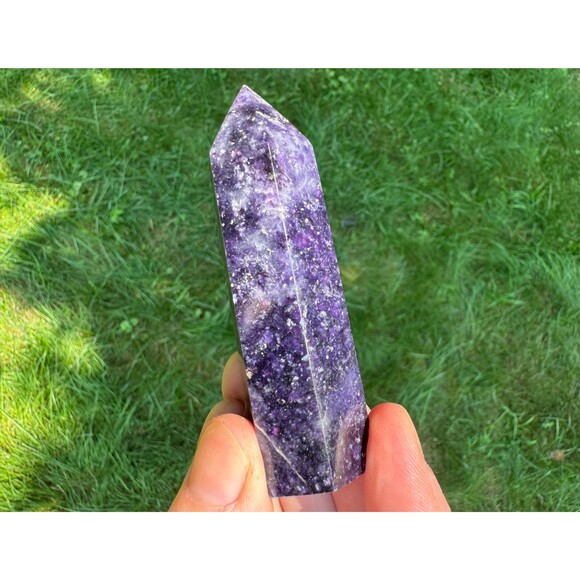Kouva Crystals Other - 3" Lepidolite Crystal Tower: Polished Purple Mica Point, Anxiety Relief #3